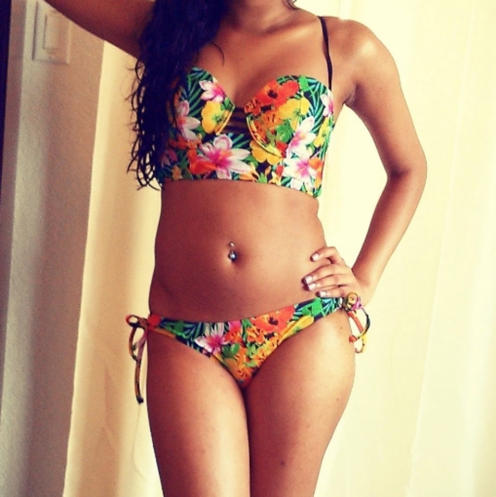 Two piece tropical print bikini